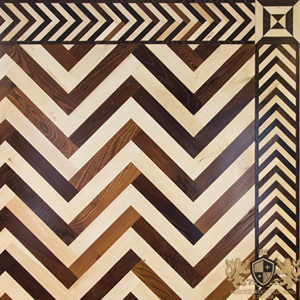 Bespoke Two Colors Herringbone Wood Panel