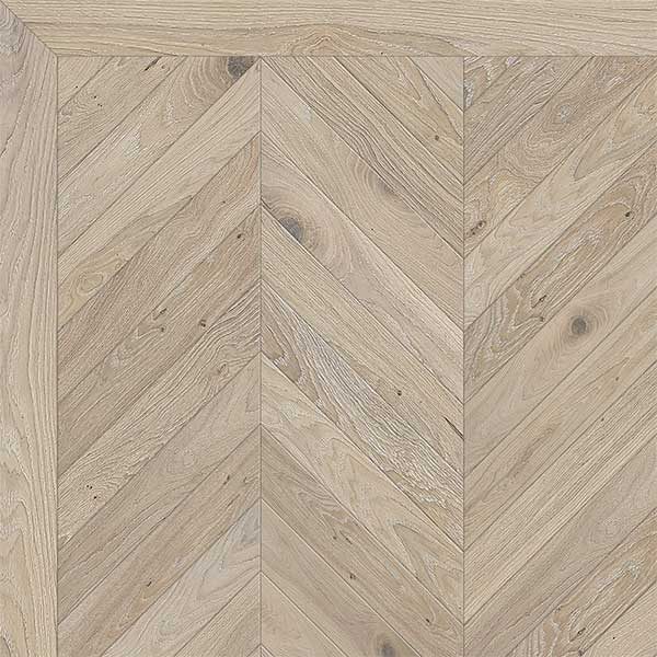 Bespoke Finished Engineered Chevron Tumbled Light Smoked White